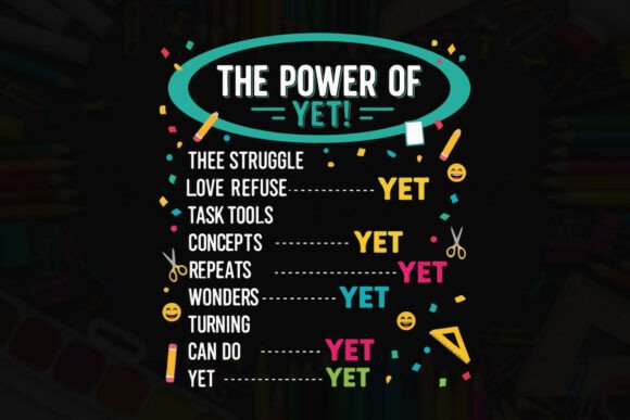 Embrace Challenges with the Power of Yet: Graphics for T-Shirt Designs