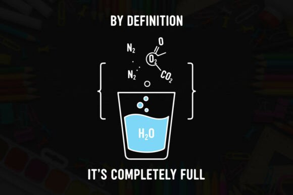 Glass Full of Water Gases, Definition Graphics for T-Shirt Designs