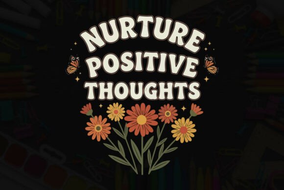 Nurture Positive Thoughts Bouquet Graphics for T-Shirt Designs