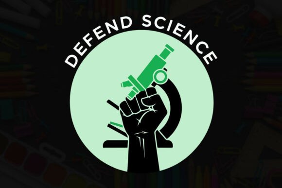 Reviewing Defend Science Fist Typography Design